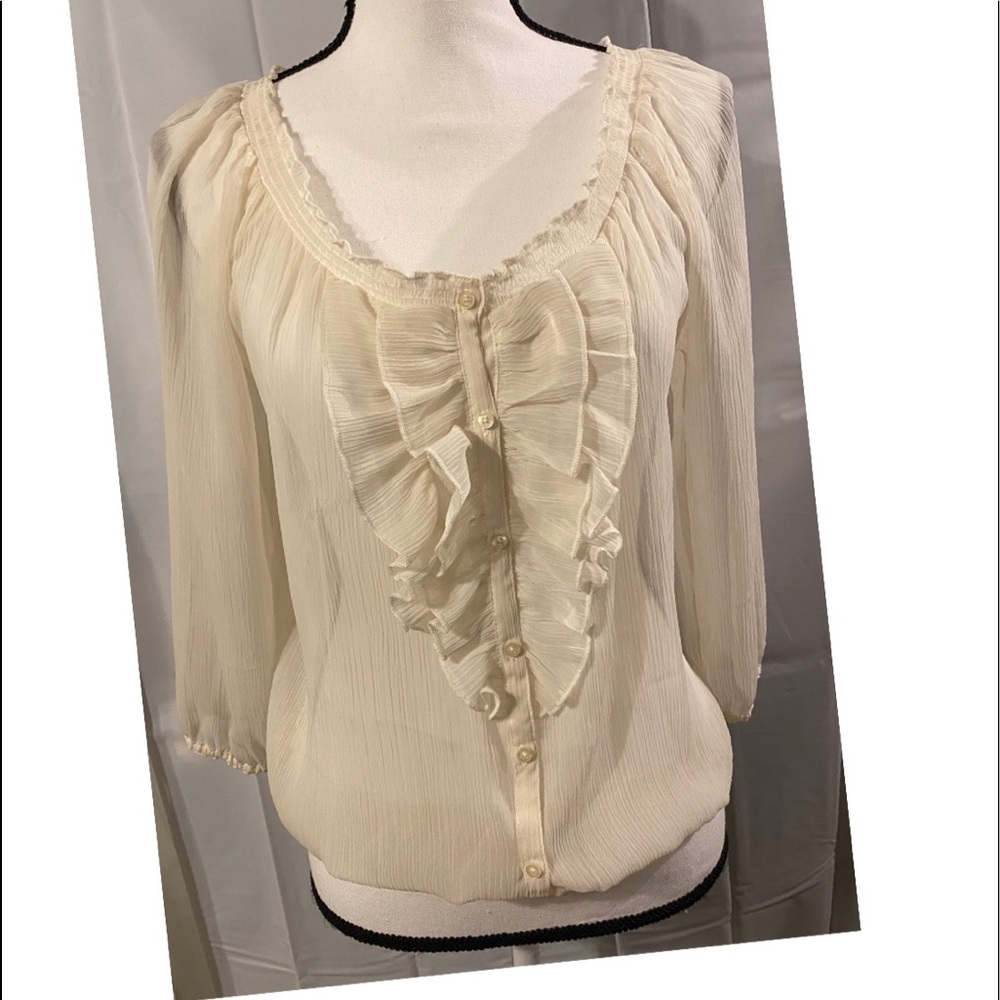 Ladies hollister blouse top sheer size large